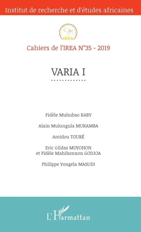 Varia ICahiers de l’IREAN°35