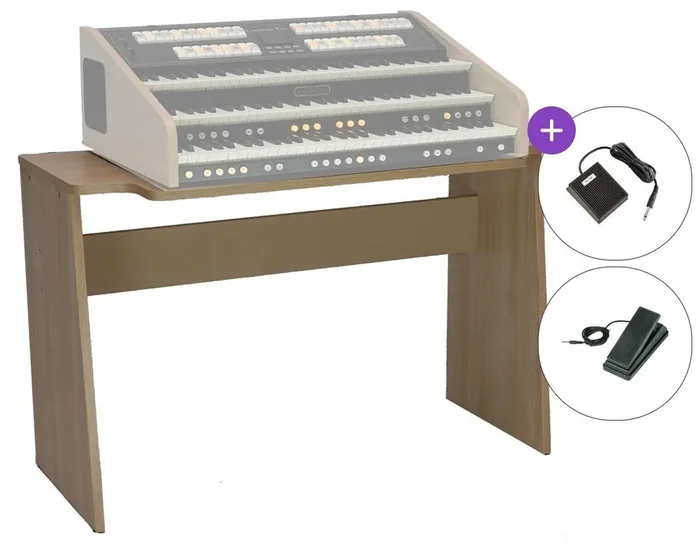 Viscount Cantorum Trio Stand, Sustain and Volume pedal Support de clavier en bois