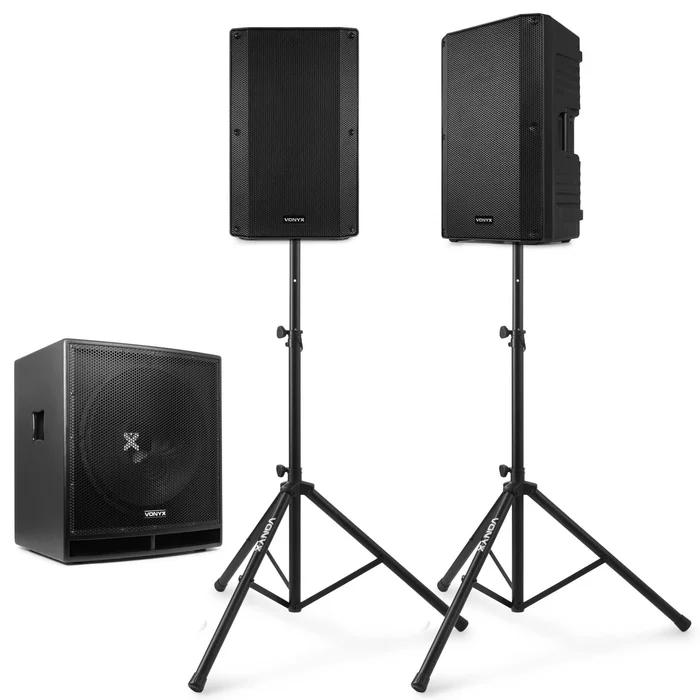Vonyx Active 2.1 – Kit Sono DJ Système Audio Complet – 2400 Watts