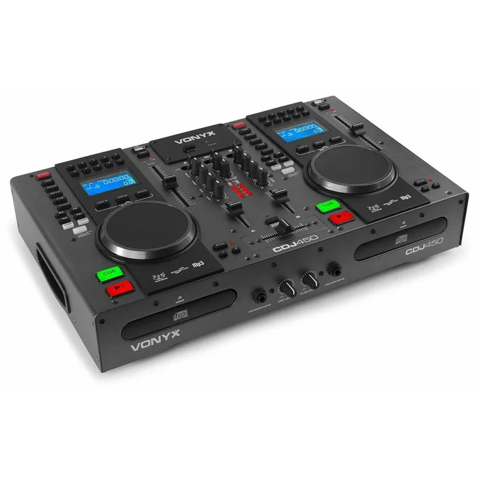 Vonyx CDJ450 – Double Lecteur CD/MP3/USB/Mixeur avec Bluetooth