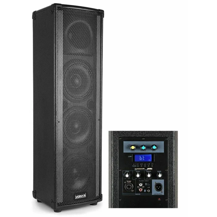 Vonyx LM65 – Enceinte Sono avec Effets de Lumière, 400W, BT/USB/SD/MP3