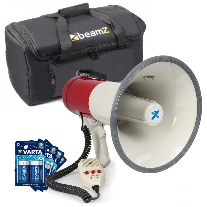 Vonyx MEG050 Kit Mégaphone Transportable 50W – avec Sac de Transport et Piles