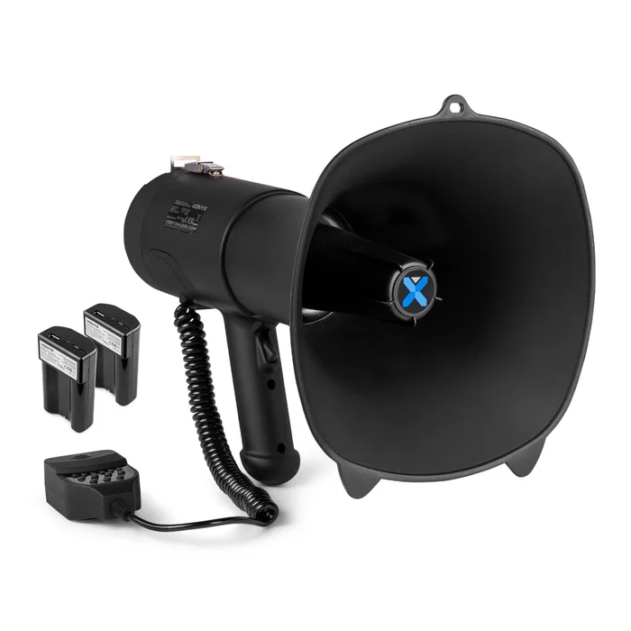 Vonyx MEG090 Pack Mégaphone Noir 90W – avec 2x Batteries MRB12 Rechargeables