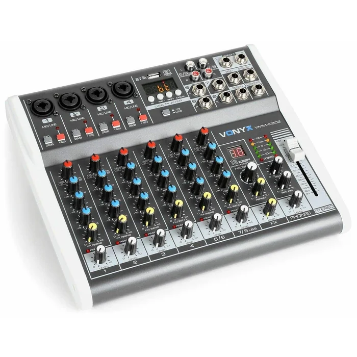 Vonyx VMM-K802 – Console de Mixage 8 Canaux, Bluetooth