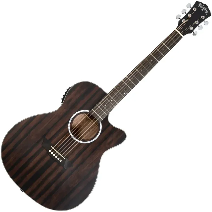 Washburn DFEACE-U Striped Ebony Guitare acoustique-électrique