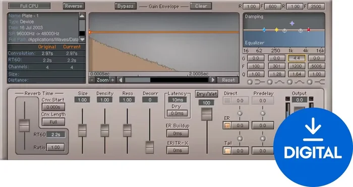 Waves IR1 Convolution Reverb (Produit numérique)