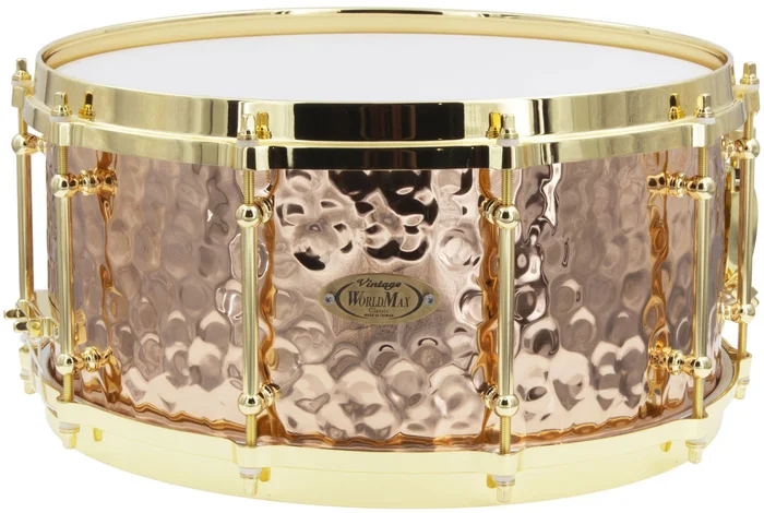 WORLDMAX BZH-6514DHBR – Caisse Claire 14&Prime; x 6.5&Prime; – Fût Bronze Martelé – Cercle Moulé