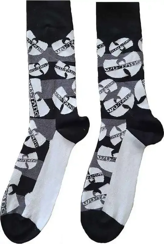 Wu-Tang Clan Chaussettes Logos Monochrome White & Grey 40-45