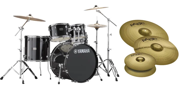 YAMAHA Rydeen 22 Black Glitter + HW680W + Paiste 101