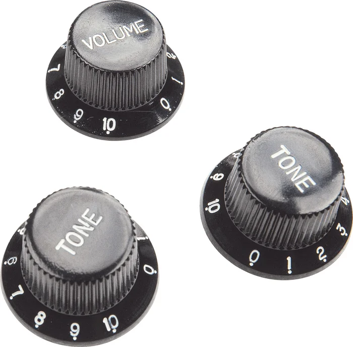 Yellow Parts 3 Boutons Strat Noir